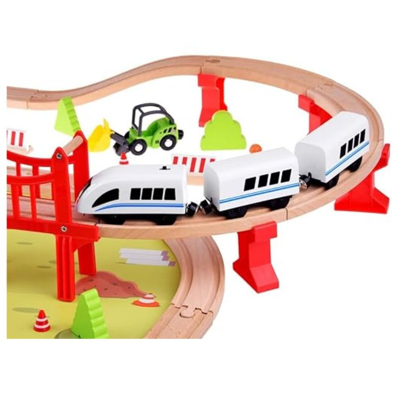 Wooden Train Track Set for Kids