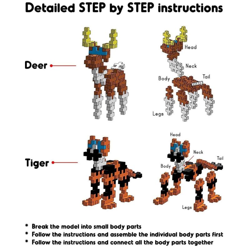 Fixi Bricks Jungle Tube 3 Tiger & Deer (Pack Of 12)