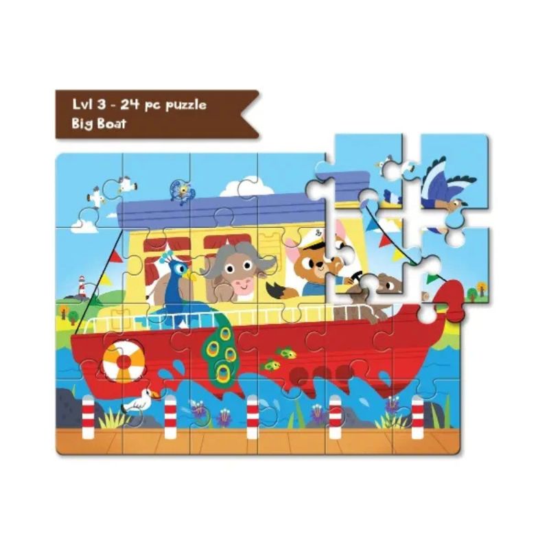 4 in a Box Trasportation Puzzle Set