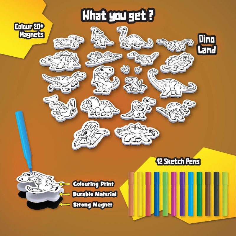 MYM Colour & Play Dino Land (Pack Of 6)